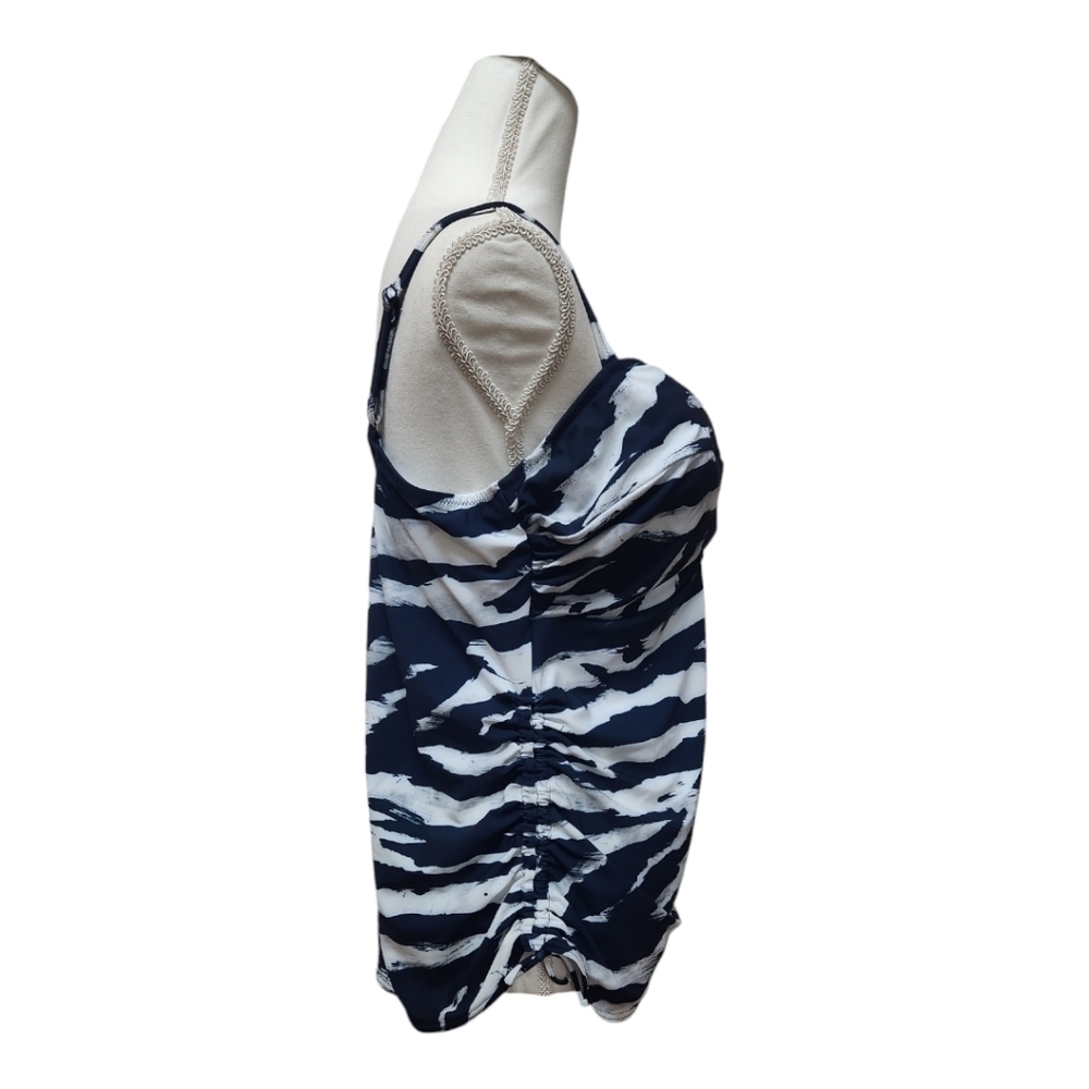 Fantasie Swim Lindos Blue White Gray Underwire Tankini TOP, 38DD - Picture 7 of 16